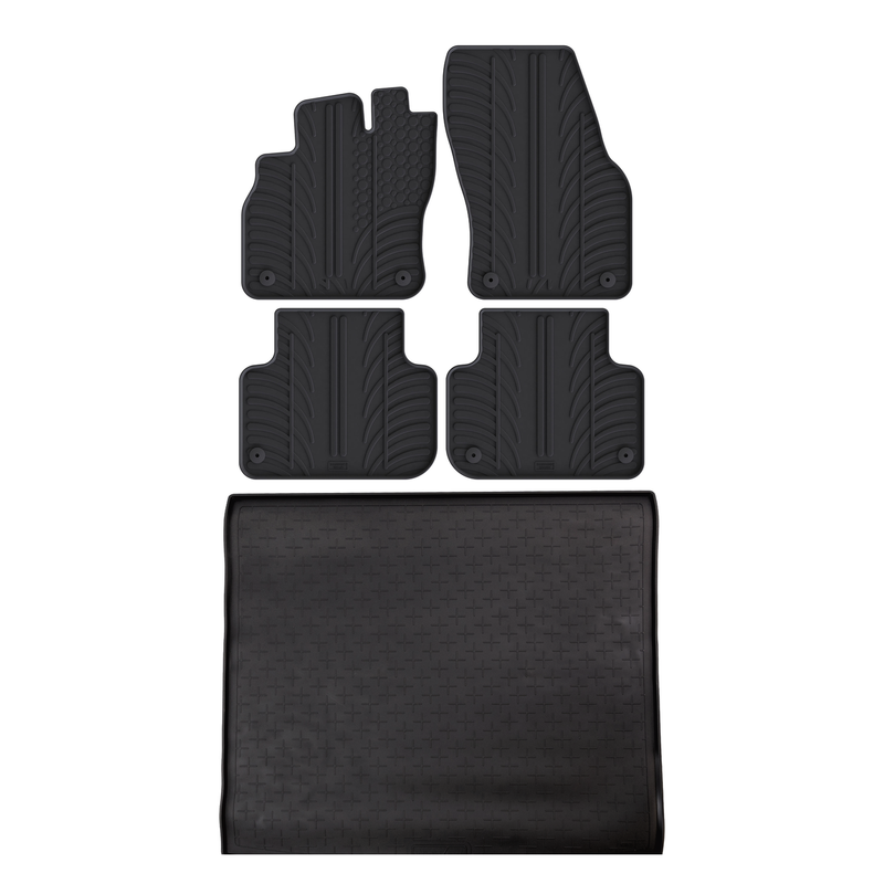 Set aus Gummi-Kofferraumwanne und Gummi-Autofußmatten für Audi Q3 (2018-2025)