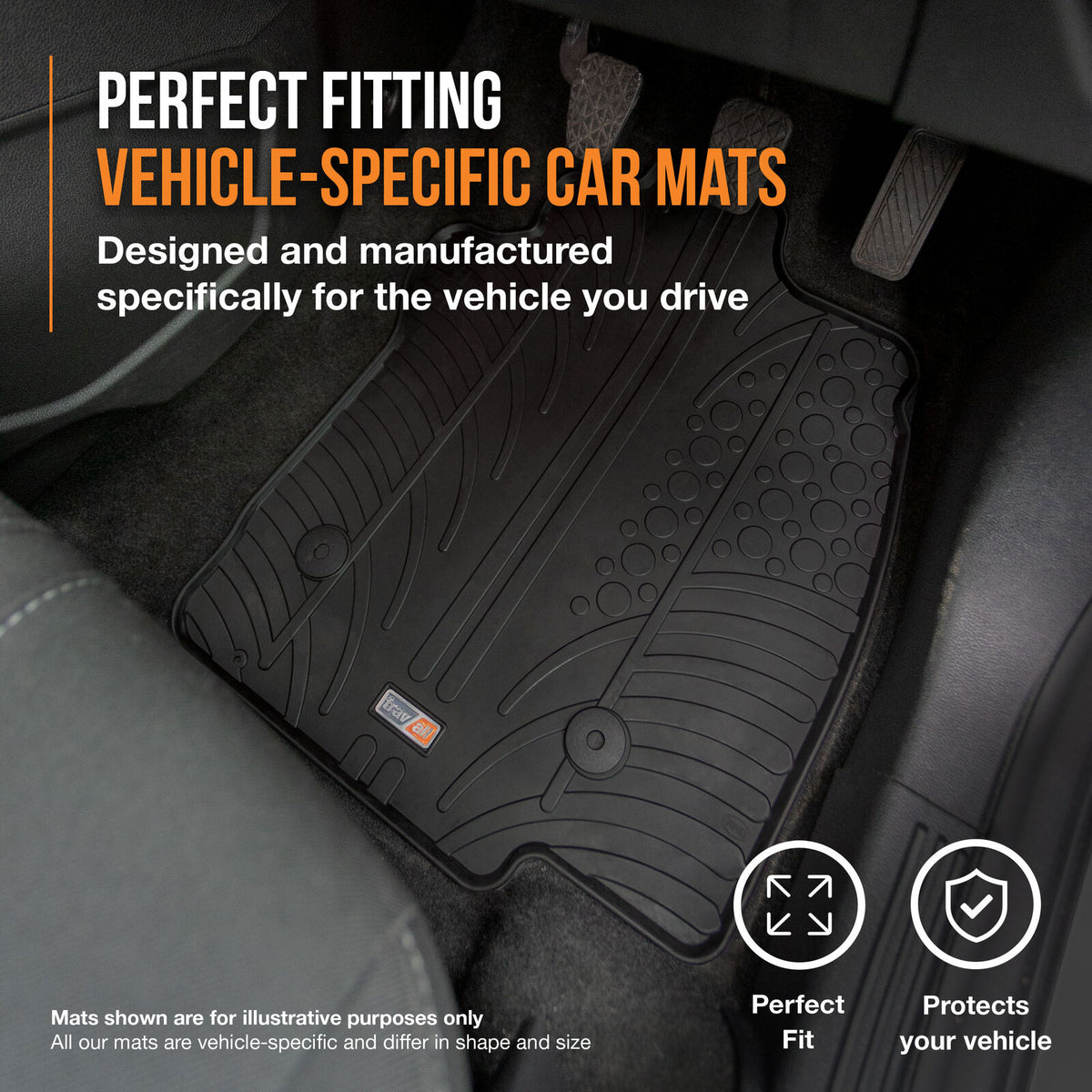 Fiat 500e Hatchback Rubber Car Mats (2020-)