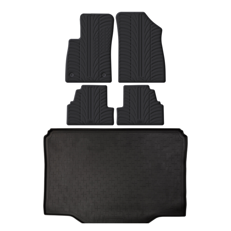 Set aus Gummi-Kofferraumwanne und Gummi-Autofußmatten für Holden Trax (2013-2016)