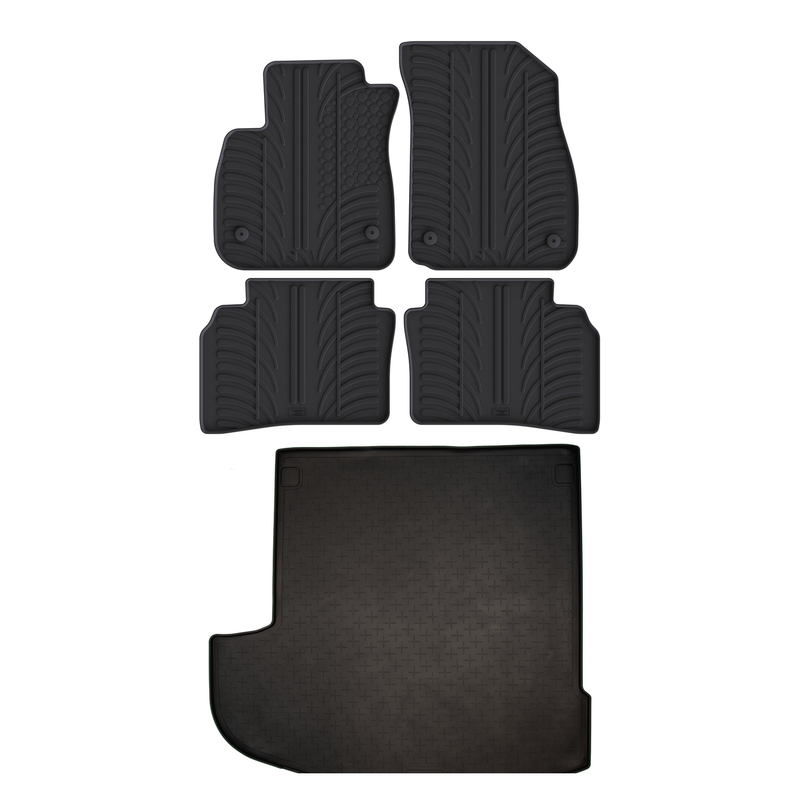Set aus Gummi-Kofferraumwanne und Gummi-Autofußmatten für Vauxhall Insignia (2017-2022)