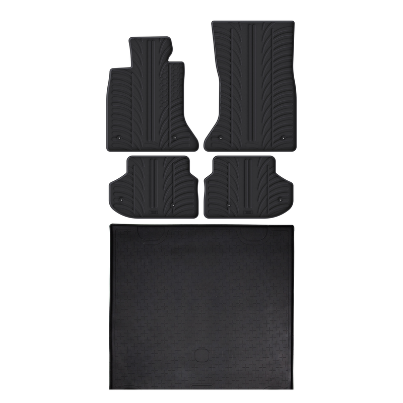 Set aus Gummi-Kofferraumwanne und Gummi-Autofußmatten für BMW 5 Series (2009-2017)