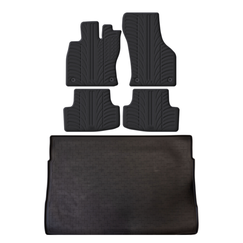 Set aus Gummi-Kofferraumwanne und Gummi-Autofußmatten für VW Golf (2020-)