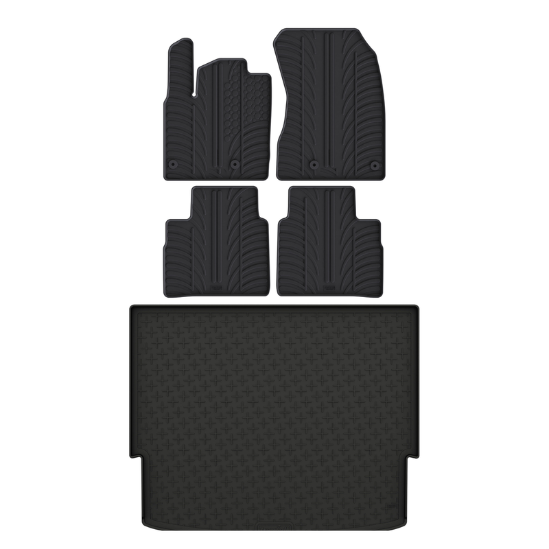 Set aus Gummi-Kofferraumwanne und Gummi-Autofußmatten für Nissan X-Trail (2022-)