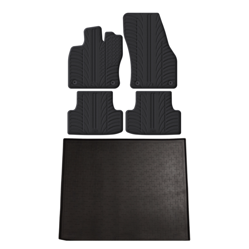 Set aus Gummi-Kofferraumwanne und Gummi-Autofußmatten für Seat Ateca (2016-2026)