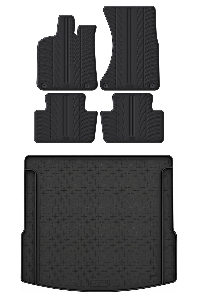Set aus Gummi-Kofferraumwanne und Gummi-Autofußmatten für Porsche Macan (2014-2024)