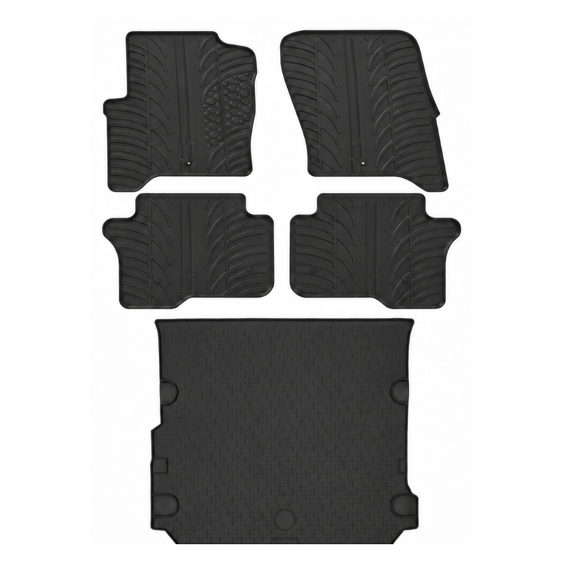 Set aus Gummi-Kofferraumwanne und Gummi-Autofußmatten für Land Rover Discovery (2009-2017)