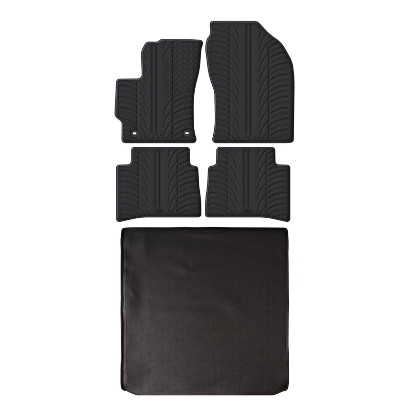 Set aus Gummi-Kofferraumwanne und Gummi-Autofußmatten für Toyota Corolla (2019-)