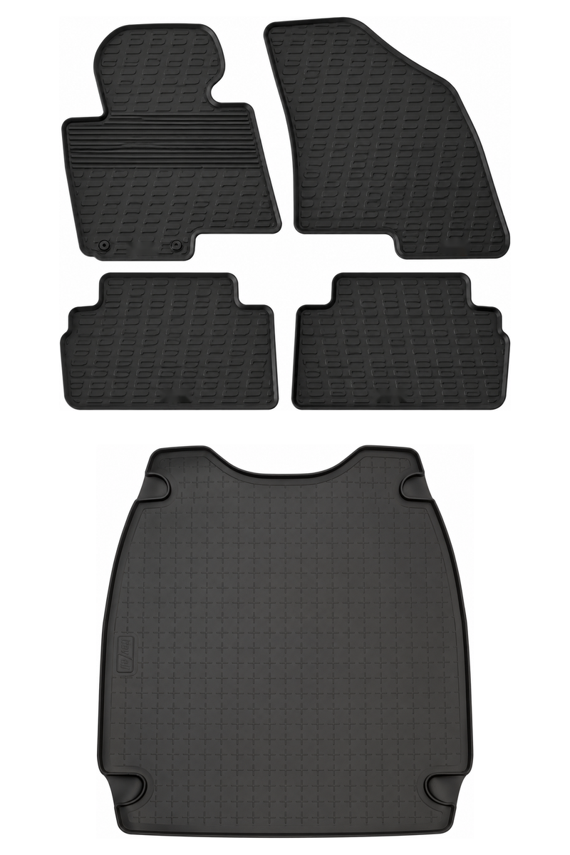 Set aus Gummi-Kofferraumwanne und Gummi-Autofußmatten für Kia Sportage (2010-2015)