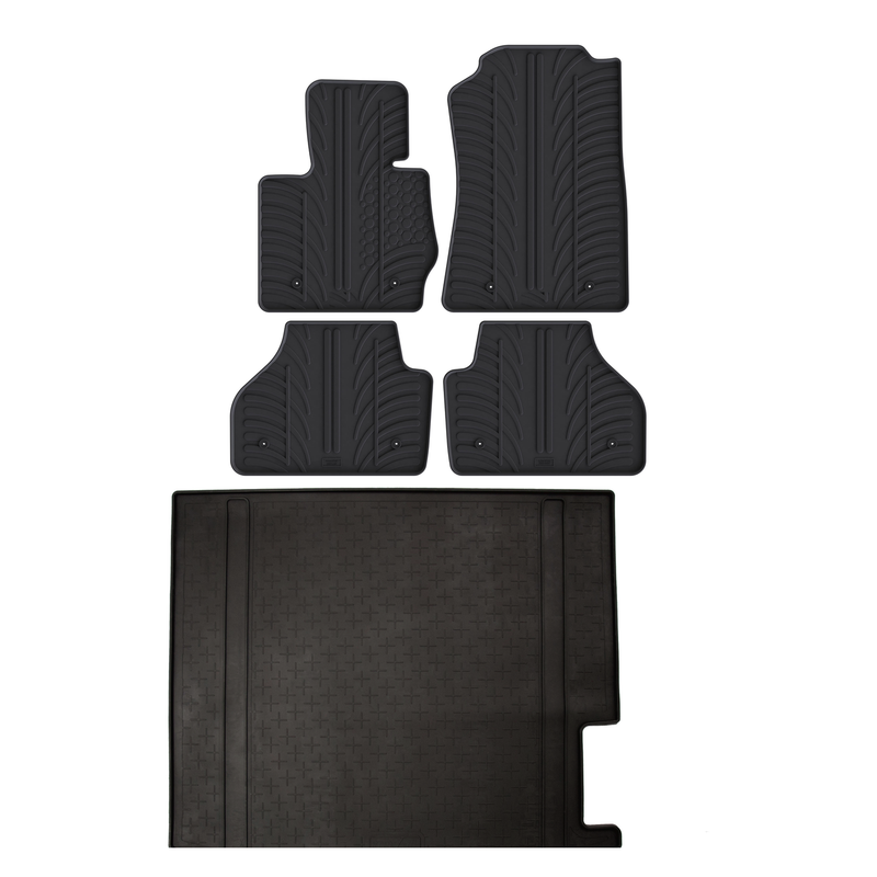 Set aus Gummi-Kofferraumwanne und Gummi-Autofußmatten für BMW X4 (2014-2018)