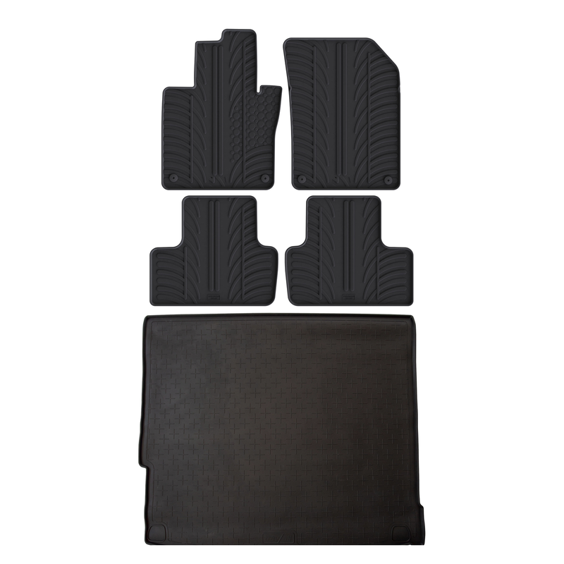 Set aus Gummi-Kofferraumwanne und Gummi-Autofußmatten für Volvo XC60 (2017-)