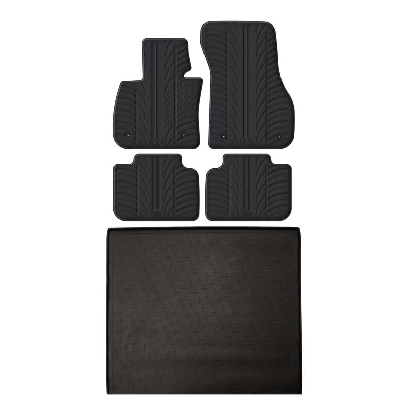 Set aus Gummi-Kofferraumwanne und Gummi-Autofußmatten für BMW X1 (2015-2022)