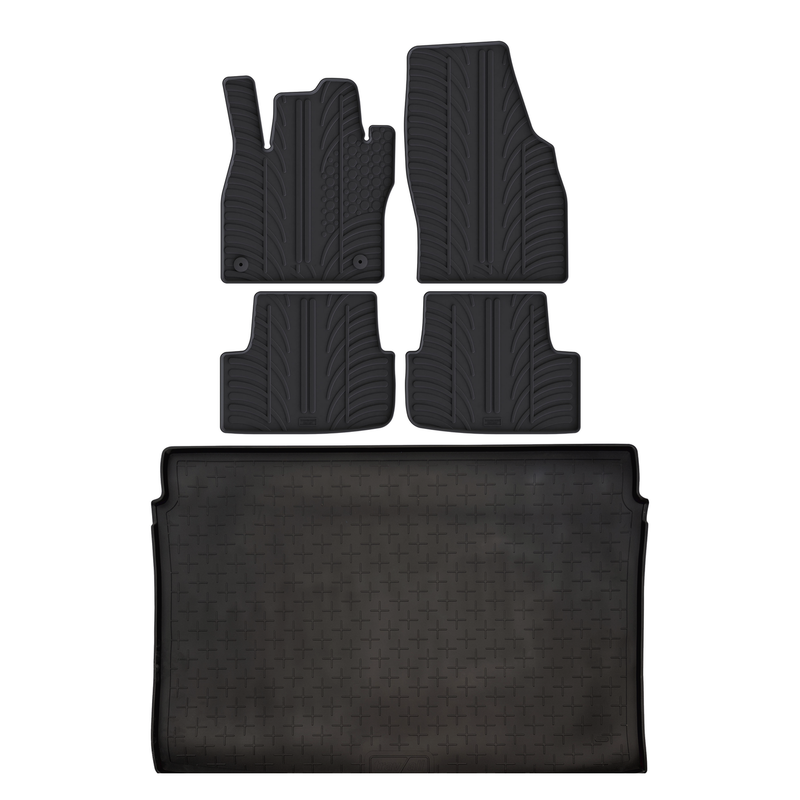 Set aus Gummi-Kofferraumwanne und Gummi-Autofußmatten für Seat Arona (2017-)