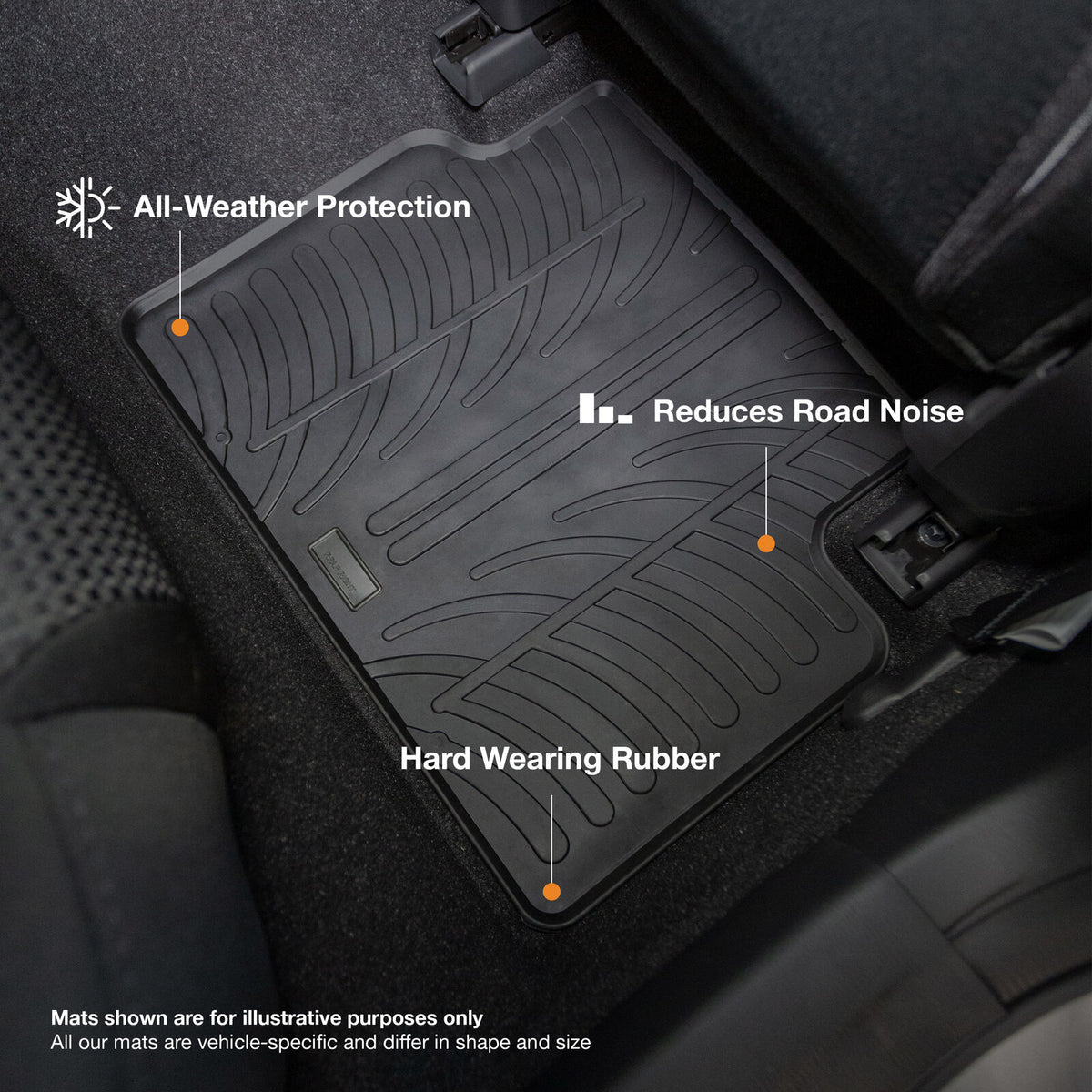 Fiat 500e Hatchback Rubber Car Mats (2020-)