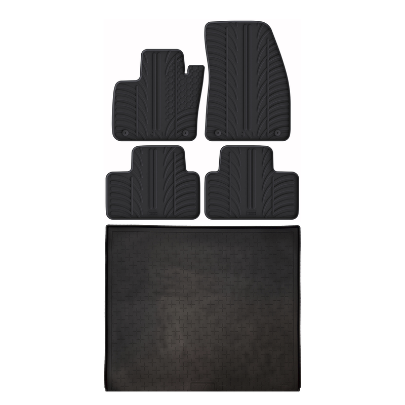 Set aus Gummi-Kofferraumwanne und Gummi-Autofußmatten für Volvo XC40 (2017-)