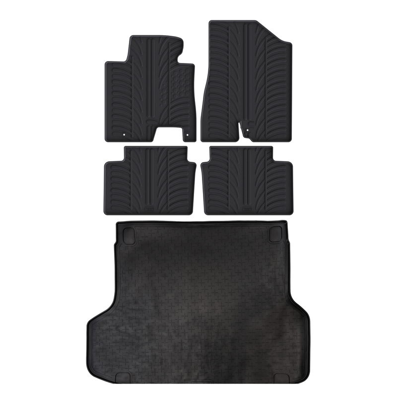 Set aus Gummi-Kofferraumwanne und Gummi-Autofußmatten für Hyundai i30 (2017-)