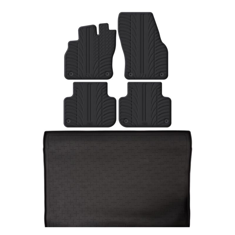 Set aus Gummi-Kofferraumwanne und Gummi-Autofußmatten für Audi Q3 (2018-2025)