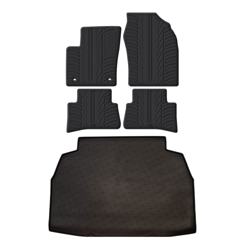 Set aus Gummi-Kofferraumwanne und Gummi-Autofußmatten für Toyota C-HR (2016-2023)