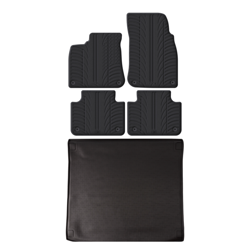 Set aus Gummi-Kofferraumwanne und Gummi-Autofußmatten für VW Touareg (2018-2026)