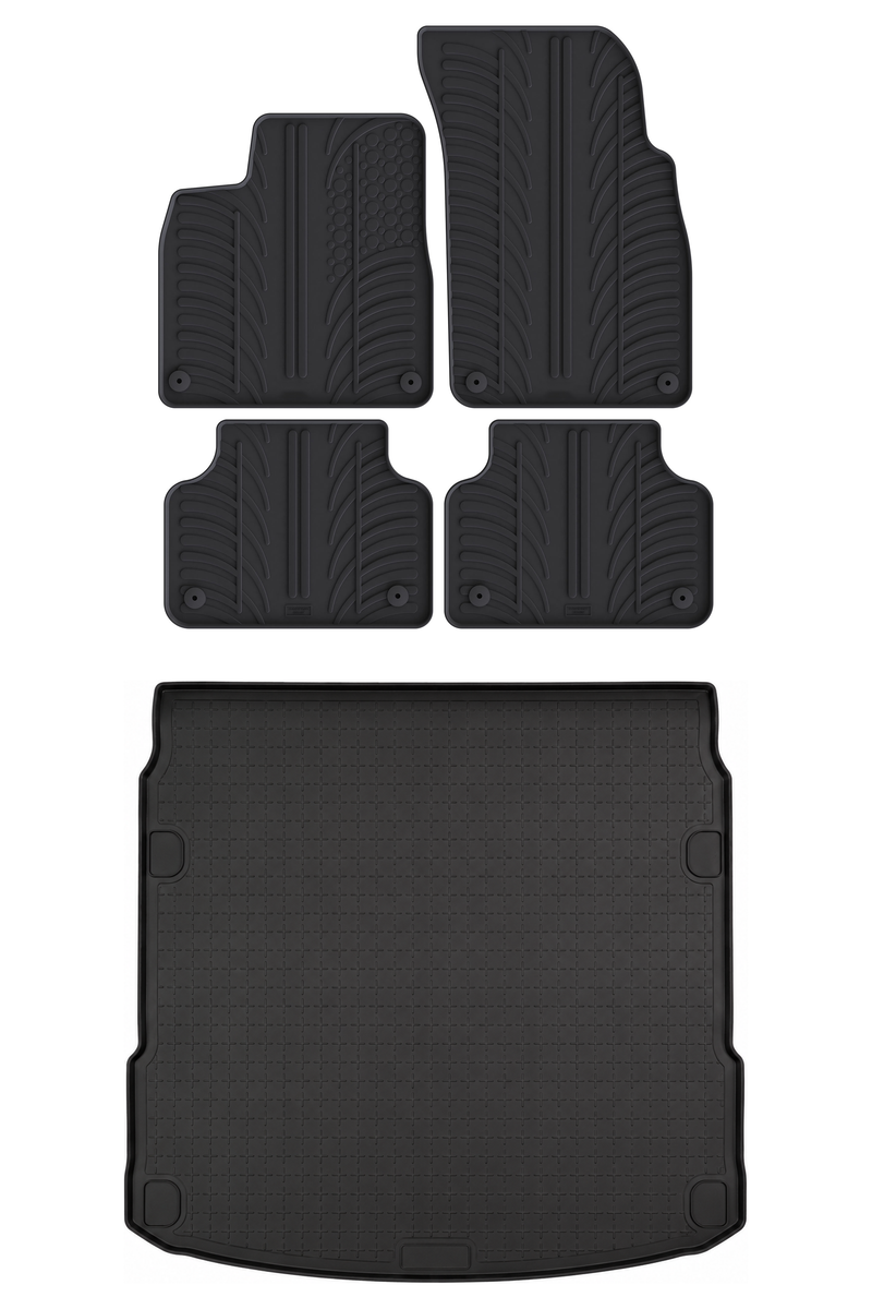 Set aus Gummi-Kofferraumwanne und Gummi-Autofußmatten für Audi Q8 e-tron (2023-)