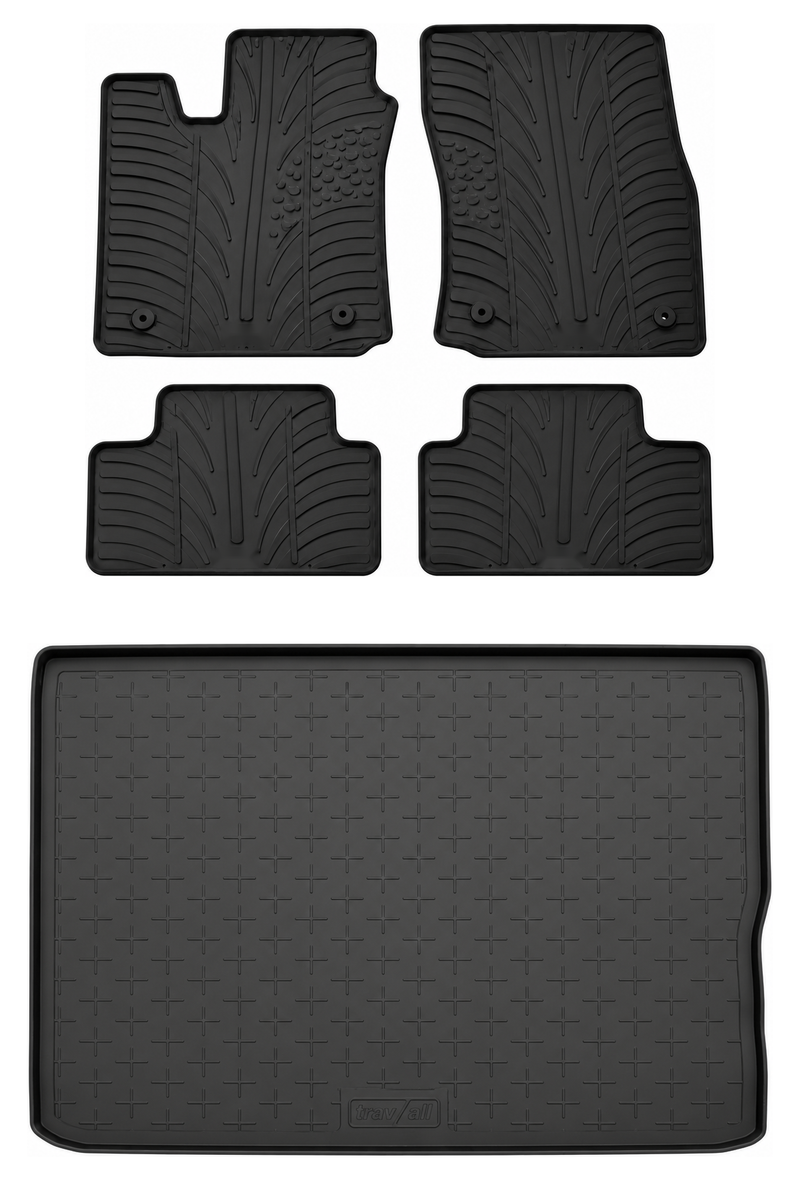 Set aus Gummi-Kofferraumwanne und Gummi-Autofußmatten für Vauxhall Meriva (2010-2017)