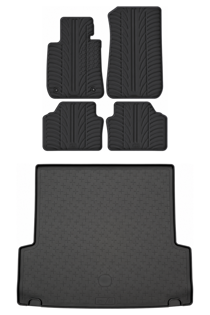 Set aus Gummi-Kofferraumwanne und Gummi-Autofußmatten für BMW 3 Series (2005-2012)