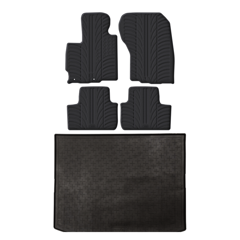 Set aus Gummi-Kofferraumwanne und Gummi-Autofußmatten für Mitsubishi Outlander (2013-2021)