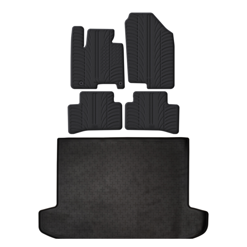 Set aus Gummi-Kofferraumwanne und Gummi-Autofußmatten für Hyundai Tucson (2020-)