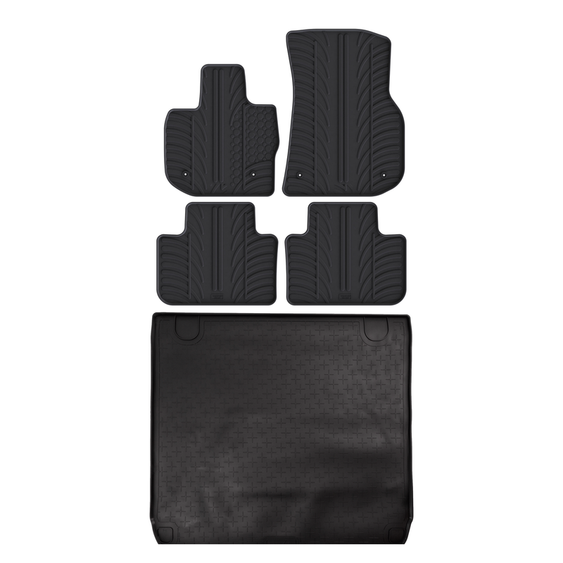 Set aus Gummi-Kofferraumwanne und Gummi-Autofußmatten für BMW X4 (2018-2025)