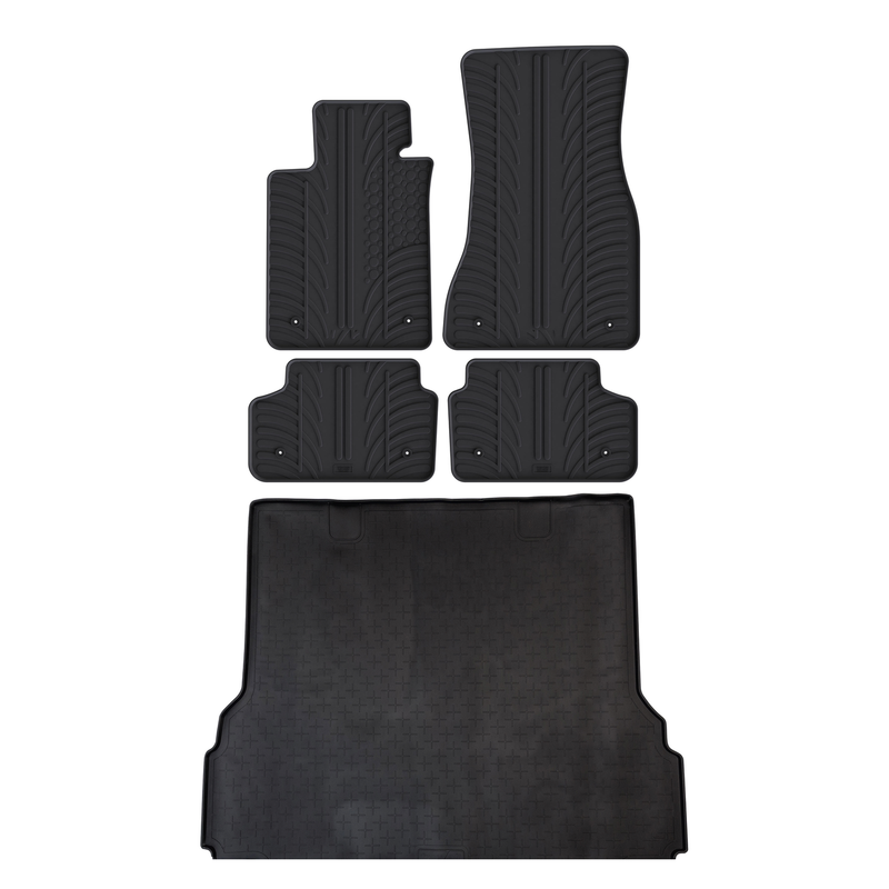 Set aus Gummi-Kofferraumwanne und Gummi-Autofußmatten für BMW 5 Series (2017-2024)