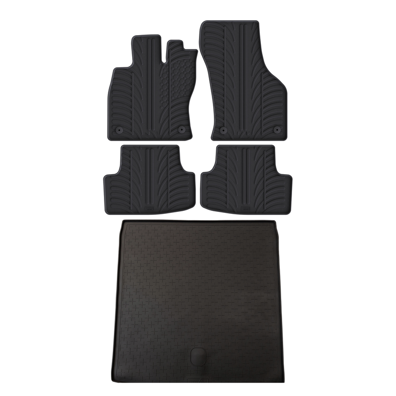 Set aus Gummi-Kofferraumwanne und Gummi-Autofußmatten für VW Golf (2013-2020)