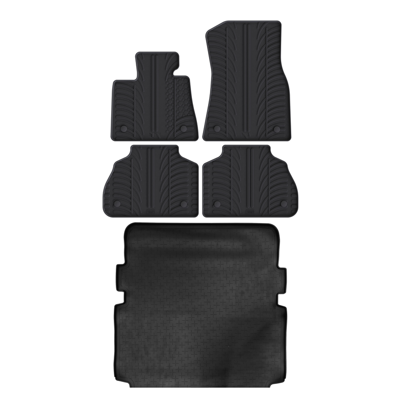 Set aus Gummi-Kofferraumwanne und Gummi-Autofußmatten für BMW X7 (2018-)